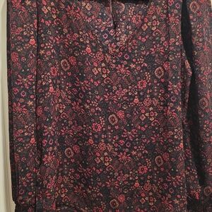 Philosophy Dark Floral V-Neck Blouse